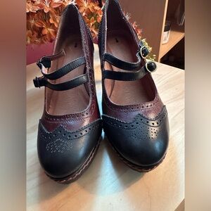 Schuler and Sons-Anthropologie Elegant Black and Brown Women's Shoes size 7